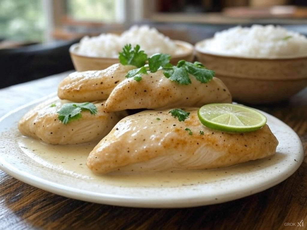 Kurczak w Sosie Kokosowo-Limonkowym