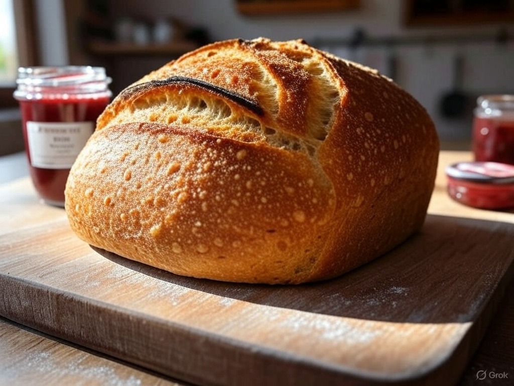 Chleb w kuchni na desce