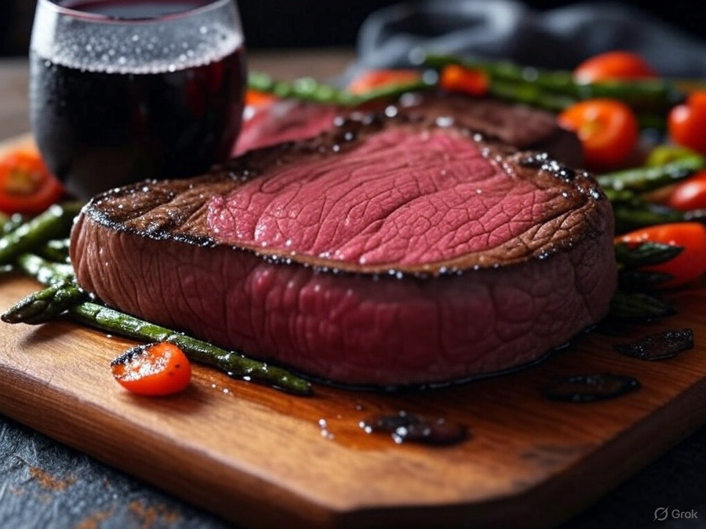 Stek w kuchni na desce