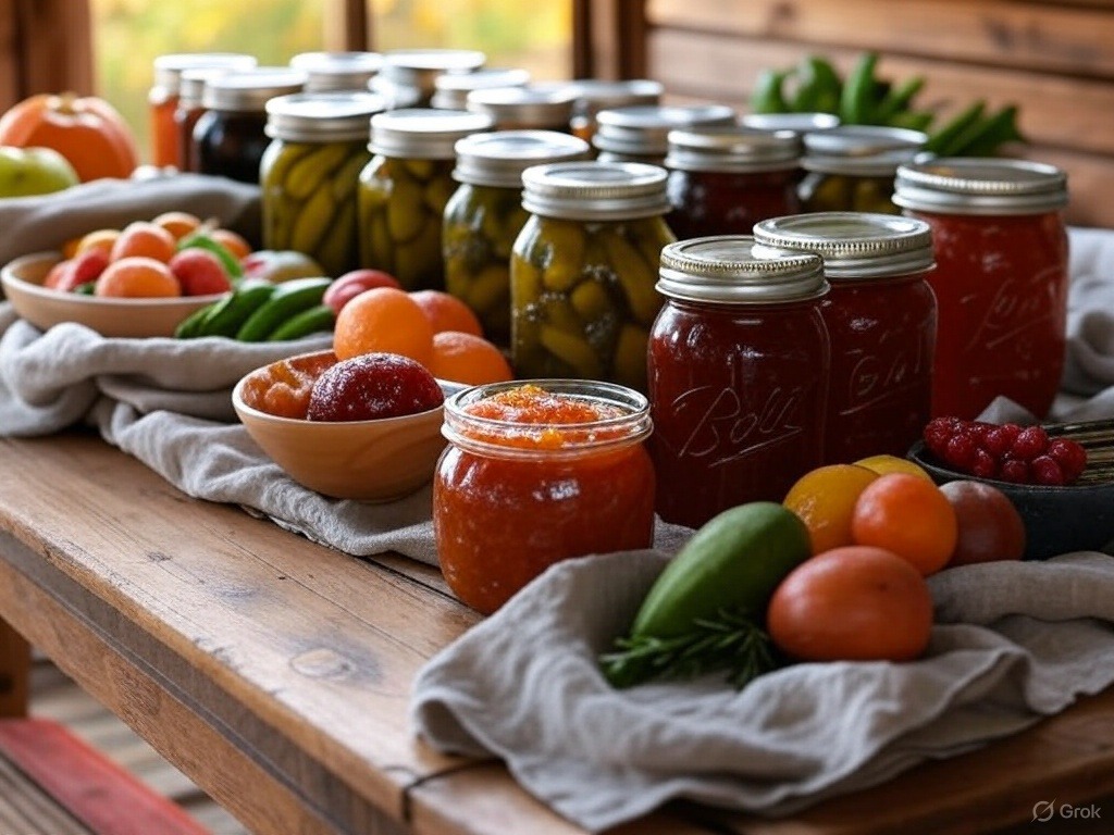 Słoiki w kuchni z przetworami