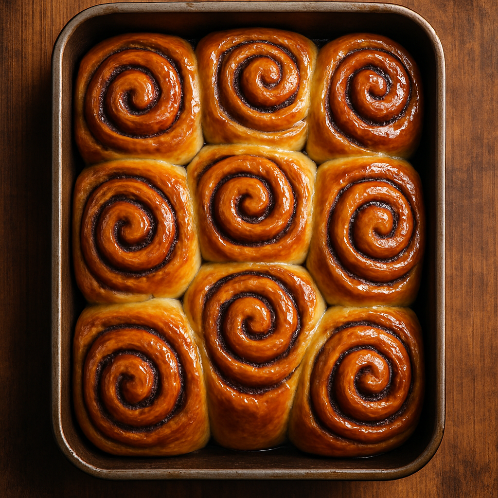 Blaszka kuchenna pełna cynamonek w środku