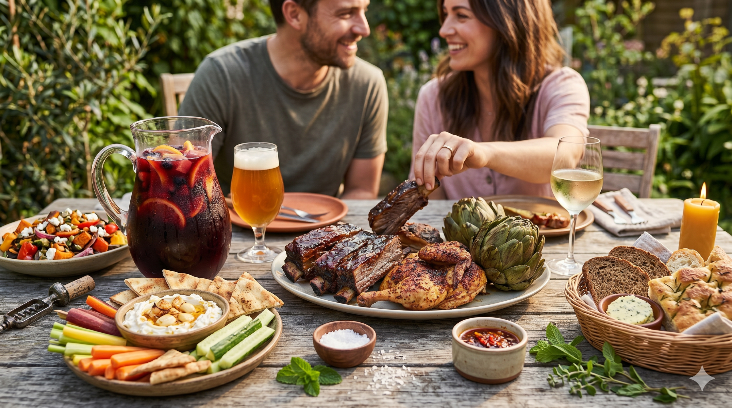 dwójka osób przy stale grillowym