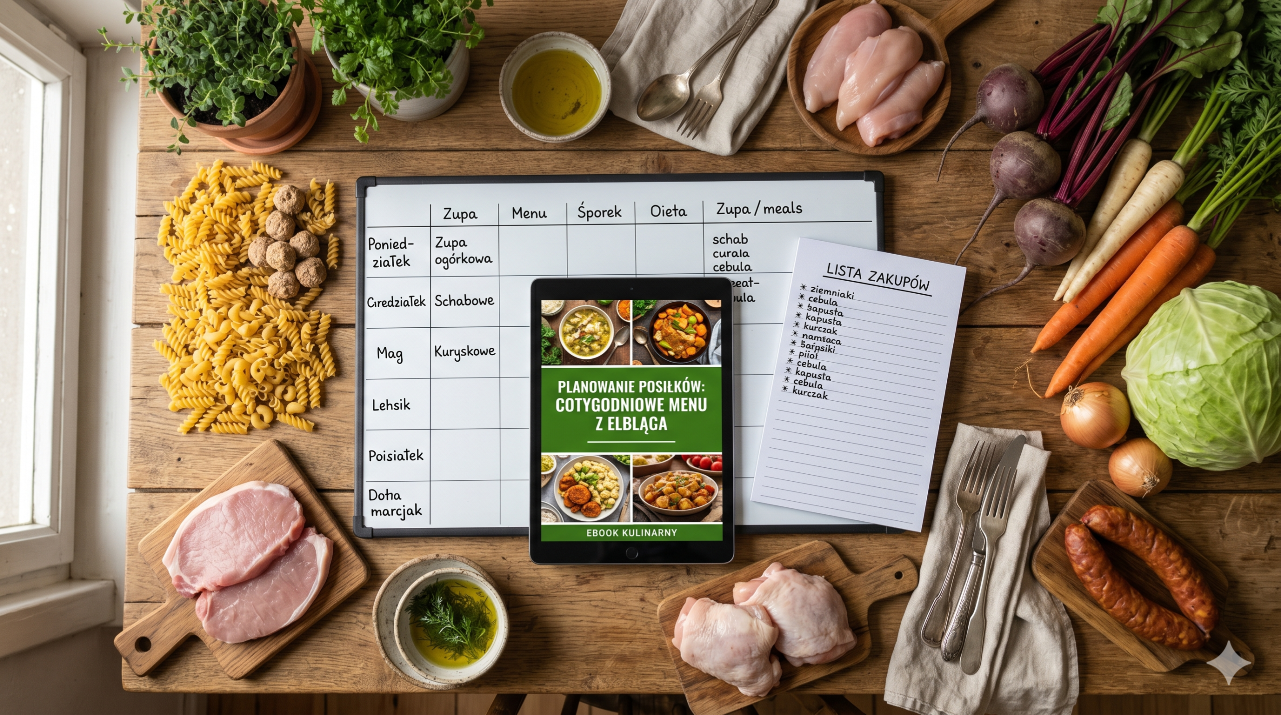 jadłospis na blacie