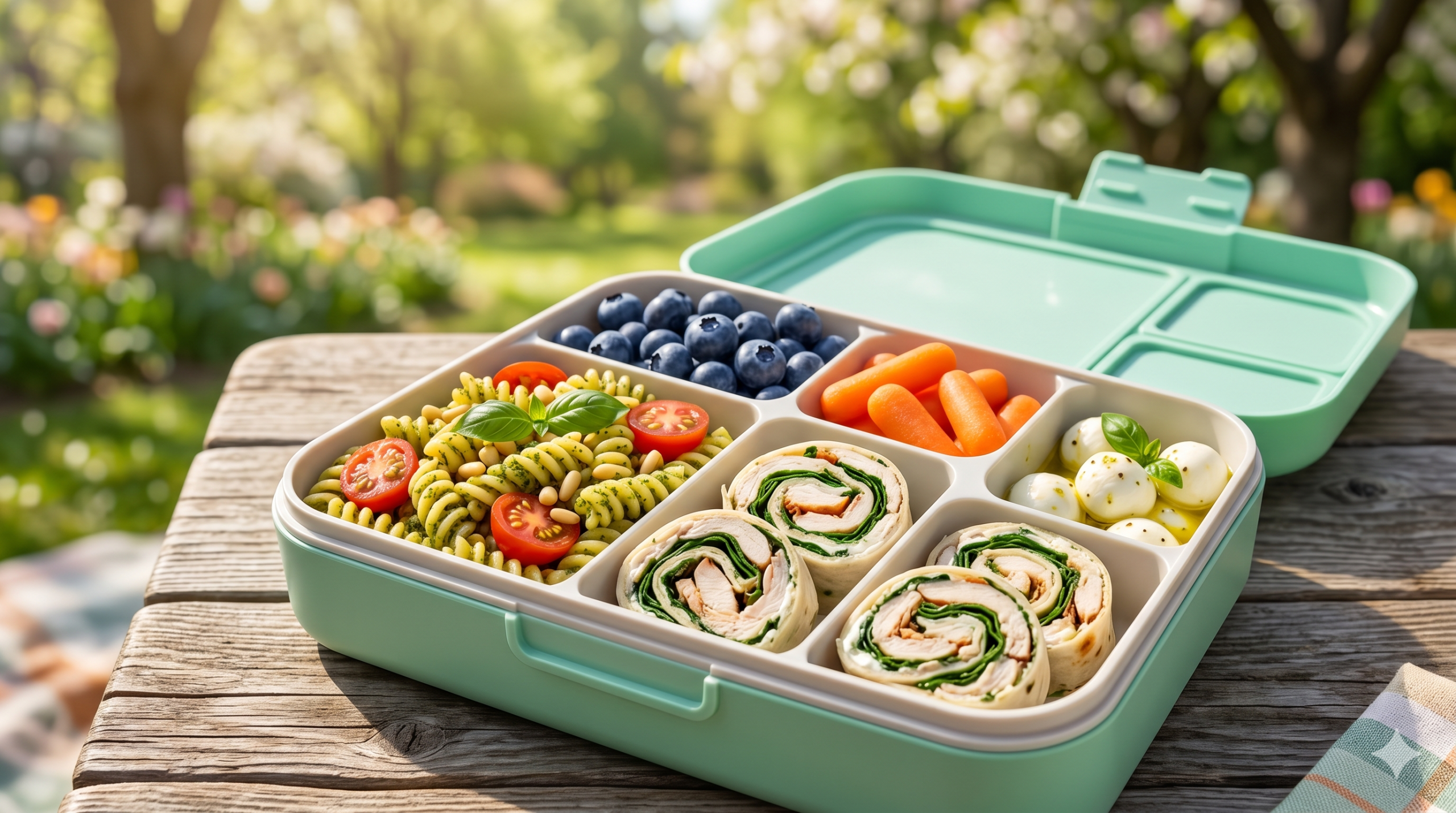 pudełko z jedzeniem w plenerze