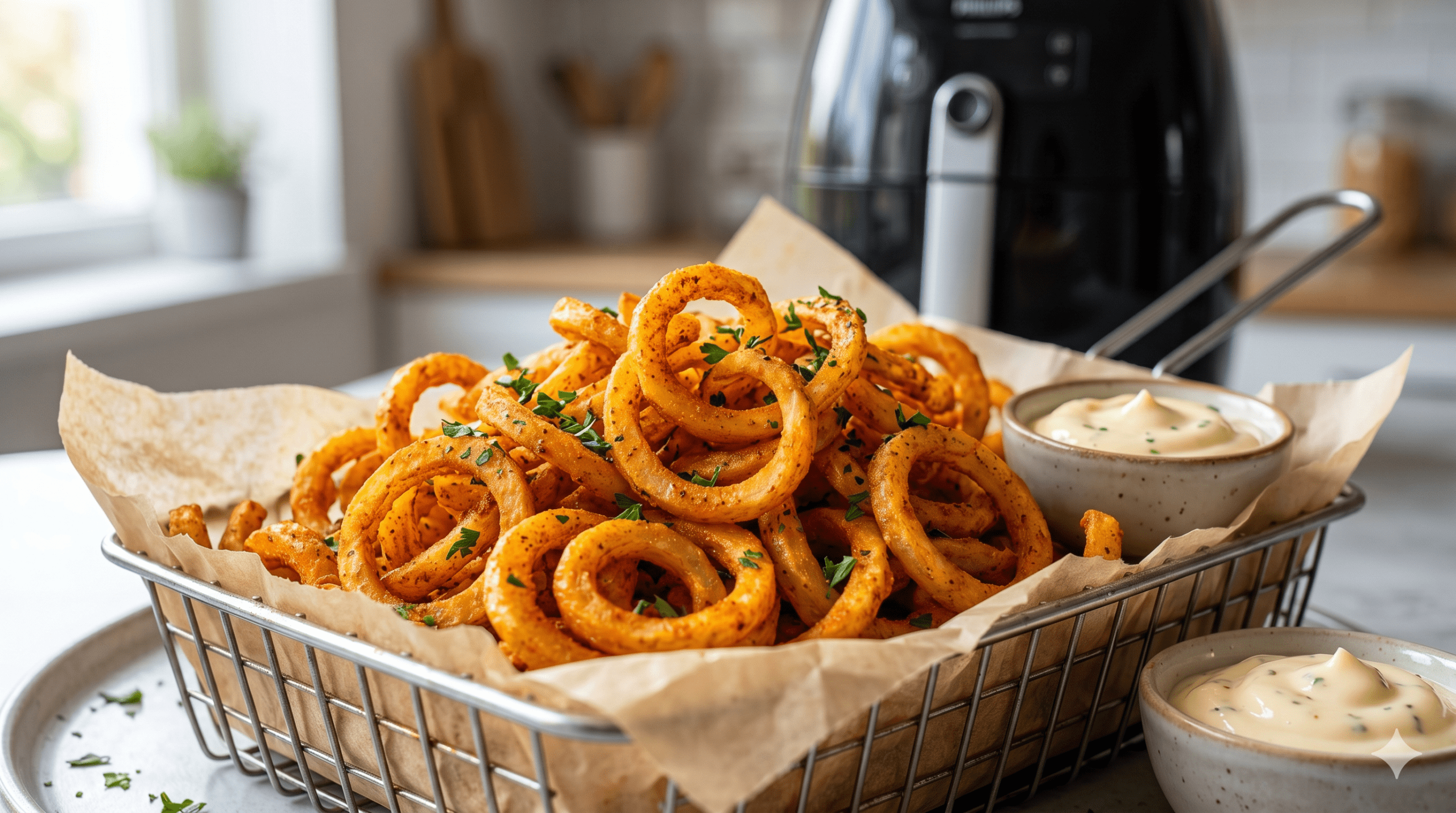 zakręcone frytki na blacie kuchennym