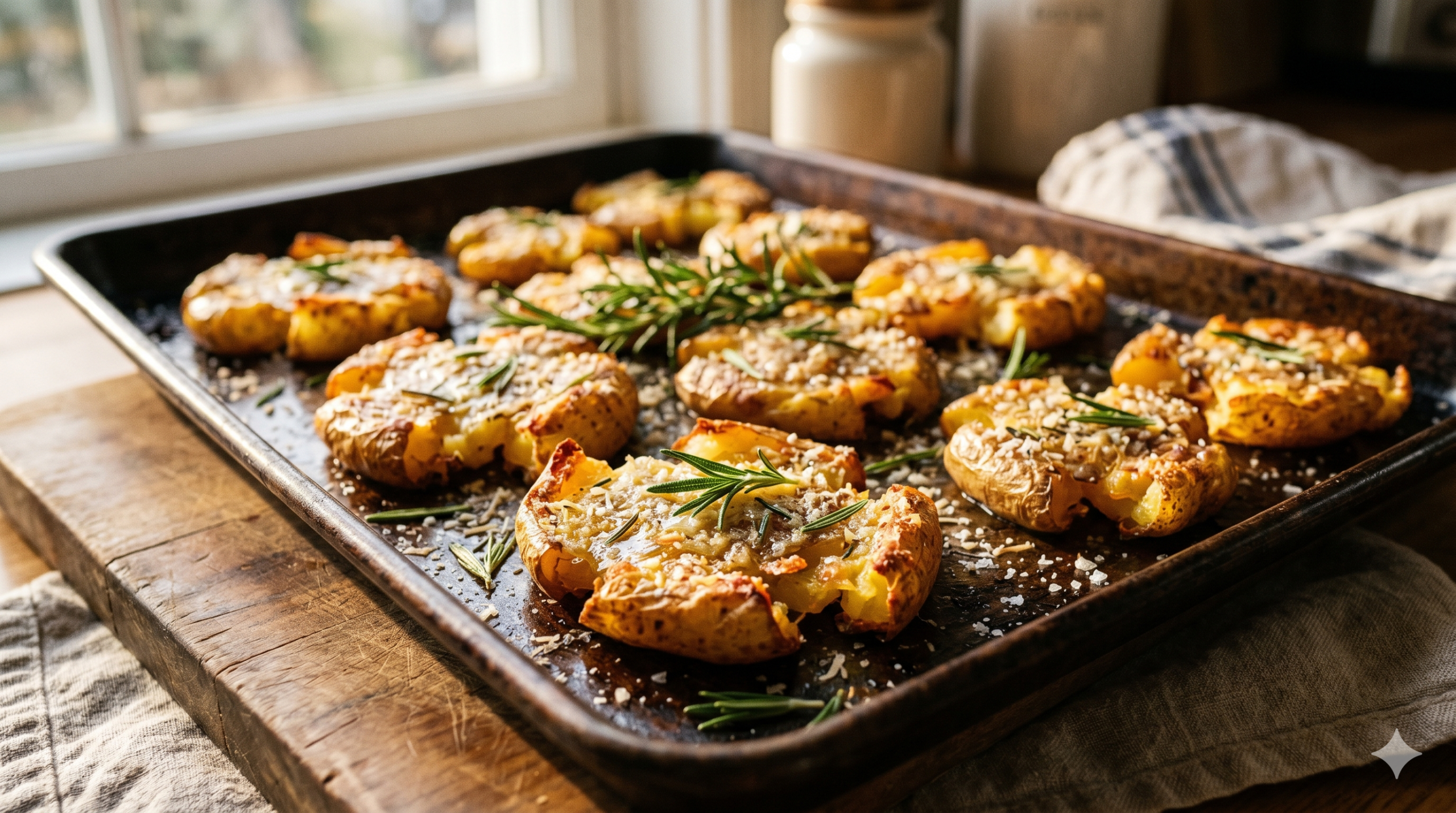 rozgniecione ziemniaki na blaszce